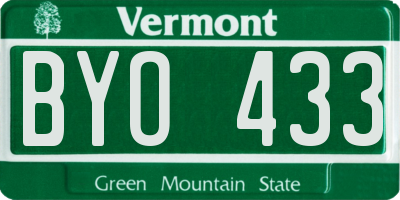 VT license plate BYO433