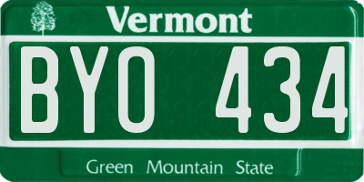 VT license plate BYO434