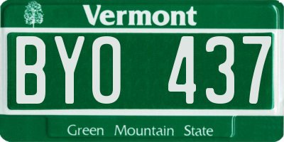 VT license plate BYO437