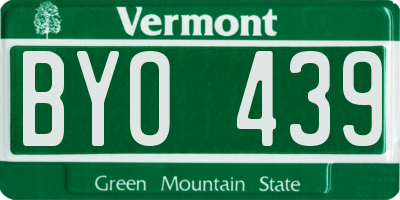 VT license plate BYO439