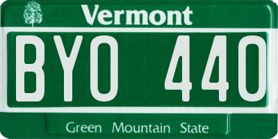 VT license plate BYO440