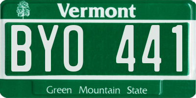VT license plate BYO441