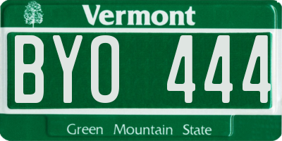 VT license plate BYO444