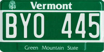 VT license plate BYO445