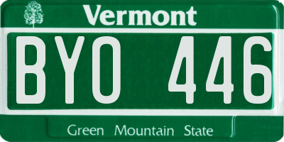 VT license plate BYO446