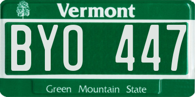 VT license plate BYO447