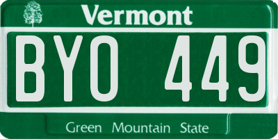 VT license plate BYO449