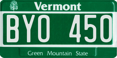VT license plate BYO450