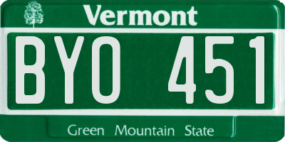 VT license plate BYO451