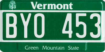 VT license plate BYO453