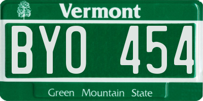 VT license plate BYO454