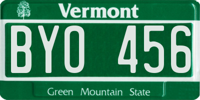 VT license plate BYO456