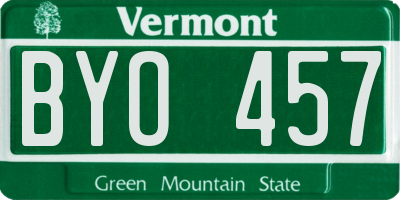 VT license plate BYO457