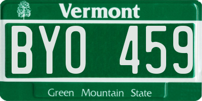 VT license plate BYO459