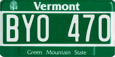 VT license plate BYO470