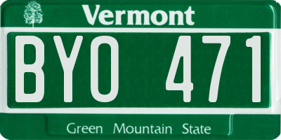 VT license plate BYO471