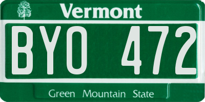 VT license plate BYO472