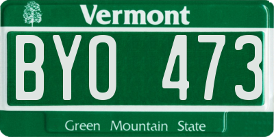 VT license plate BYO473