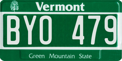 VT license plate BYO479