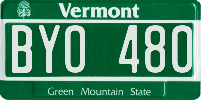 VT license plate BYO480