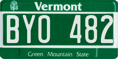 VT license plate BYO482