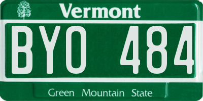 VT license plate BYO484