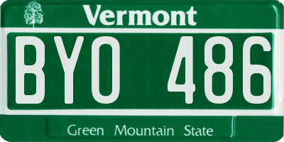 VT license plate BYO486
