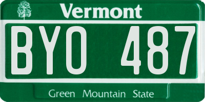 VT license plate BYO487