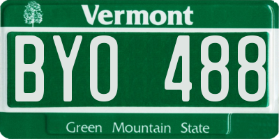 VT license plate BYO488