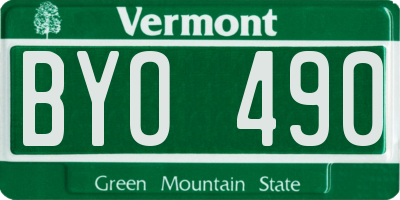 VT license plate BYO490