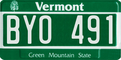 VT license plate BYO491