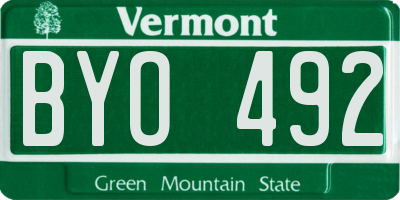 VT license plate BYO492