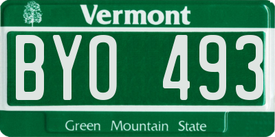 VT license plate BYO493