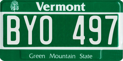 VT license plate BYO497