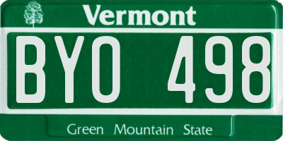 VT license plate BYO498