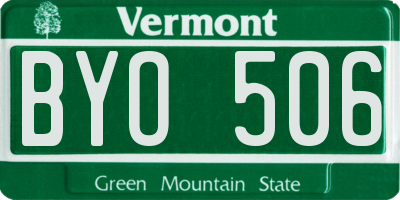VT license plate BYO506
