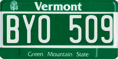 VT license plate BYO509