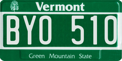 VT license plate BYO510