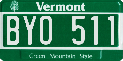 VT license plate BYO511