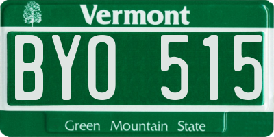 VT license plate BYO515