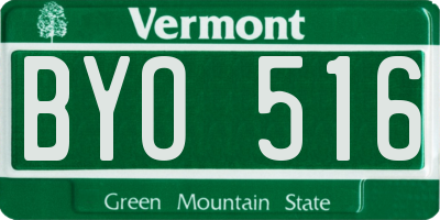 VT license plate BYO516