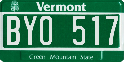 VT license plate BYO517