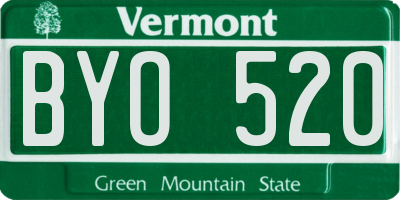 VT license plate BYO520