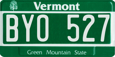 VT license plate BYO527