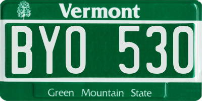 VT license plate BYO530