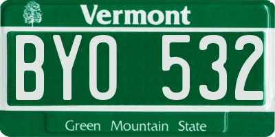 VT license plate BYO532