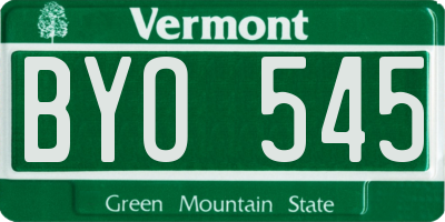 VT license plate BYO545