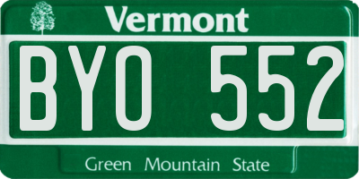 VT license plate BYO552