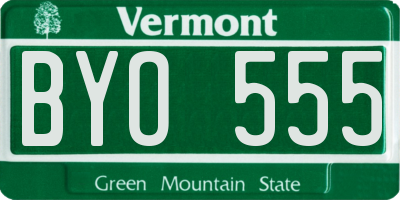 VT license plate BYO555
