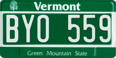 VT license plate BYO559